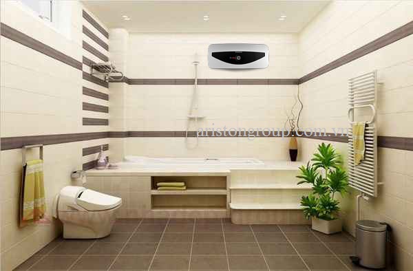 Thiết kế ngang của bình nóng lạnh Ariston tăng độ sang trọng cho phòng tắm