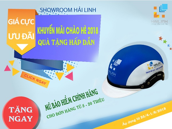 Khuyến mại tặng mũ bảo hiểm hè 2018 tại Showroom Hải Linh