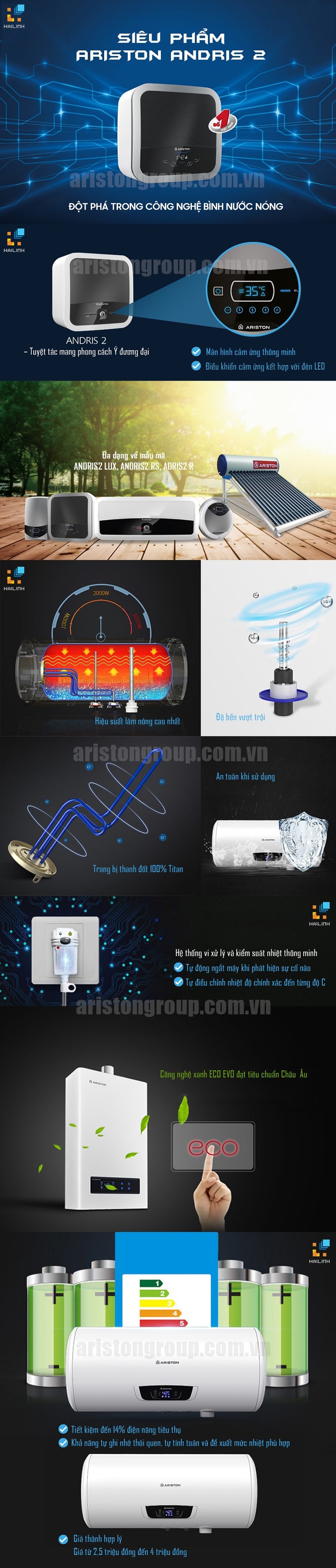 [Infographic]Siêu phẩm Ariston ANDRIS 2 đột phá công nghệ bình nước nóng 1