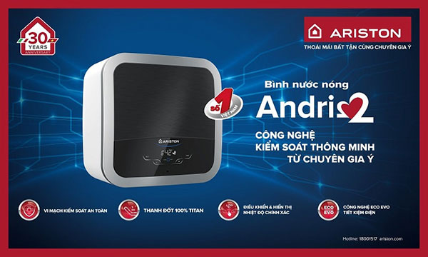 Showroom Hải Linh đã giới thiệu đến khách hàng các tính năng nổi bật của bình nóng lạnh Ariston Andris2